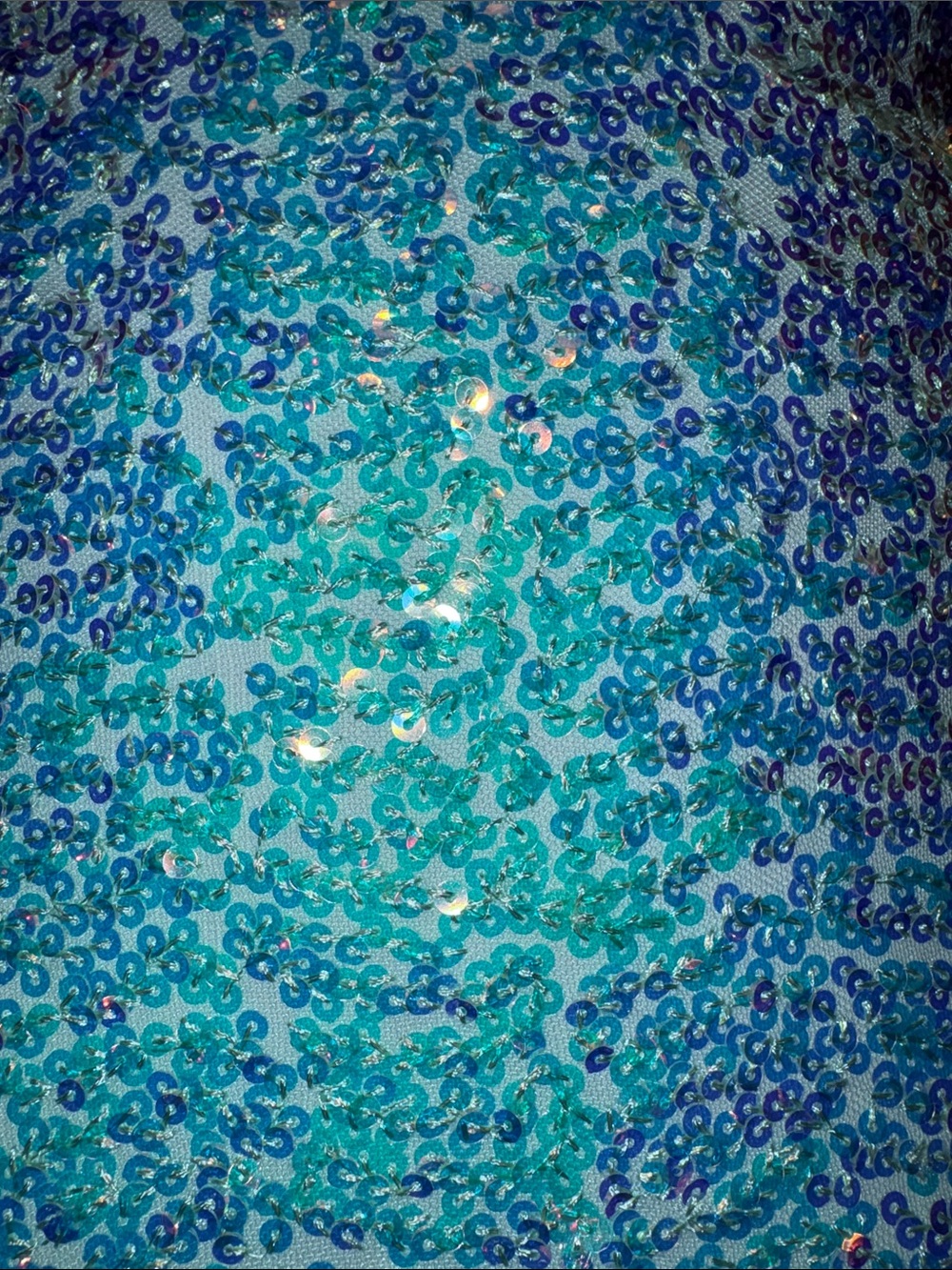 Custom Prom Dress Sparkling Iridescent Sequin Mermaid Dress Aqua Tiffany Blue XS - Picture 11 of 16